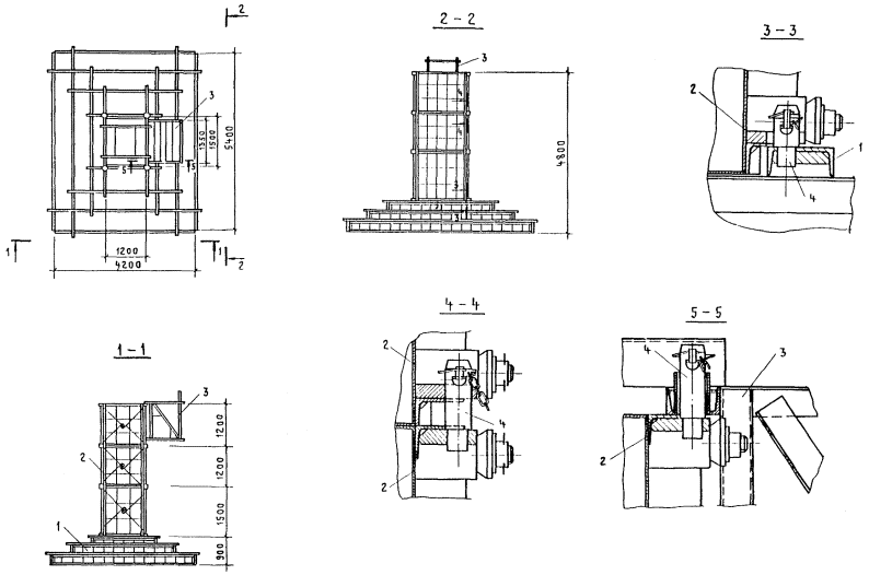 Типовая технологическая карта на бетонные и железобетонные работы (монолитный бетон). Устройство столбчатых монолитных железобетонных фундаментов объемом 5, 10, 25 м3 и более под стальные колонны одноэтажных промышленных зданий с использованием опалубки из блок-форм