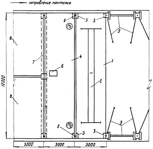 Карта трудового процесса строительного производства. Монтаж армоцементных оболочек покрытия спортзала